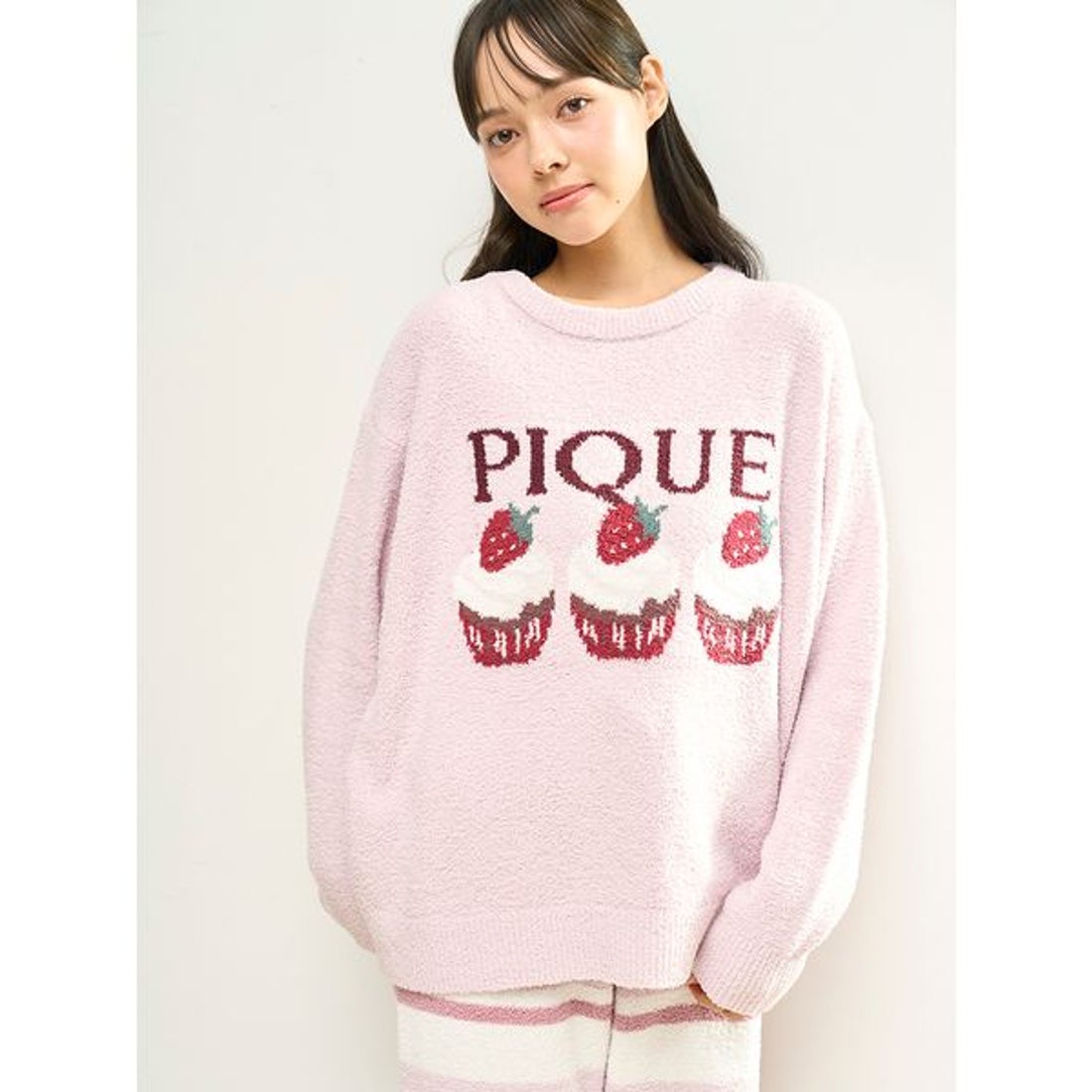 ジェラートピケ gelato pique モチーフジャガードプルオーバー （PNK