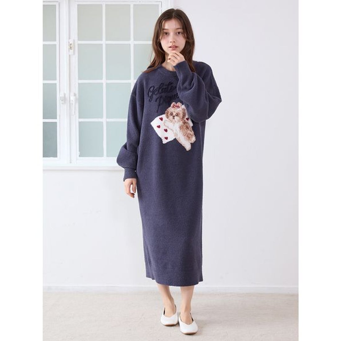 ジェラートピケ gelato pique シーズ―ジャガードワンピーズ （NVY