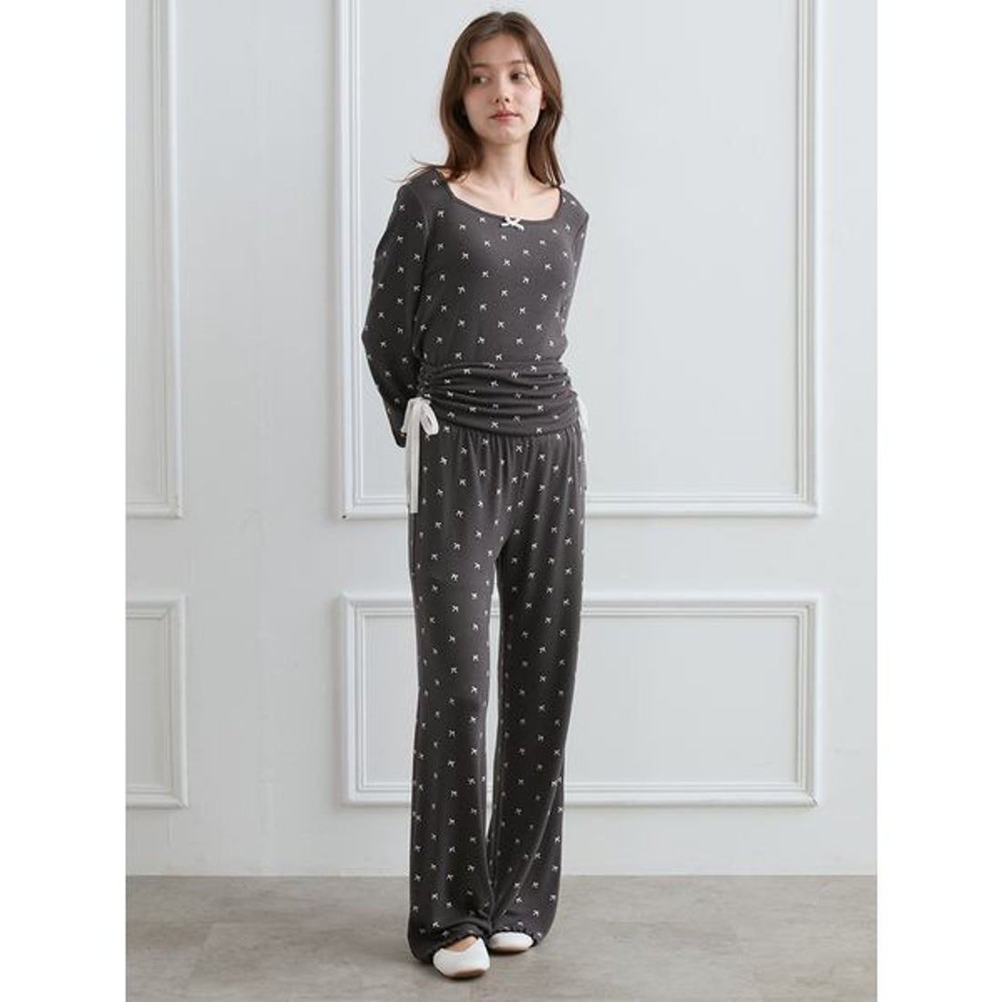 ジェラートピケ gelato pique 【HALLOWEEN】針抜きリボン柄ロング