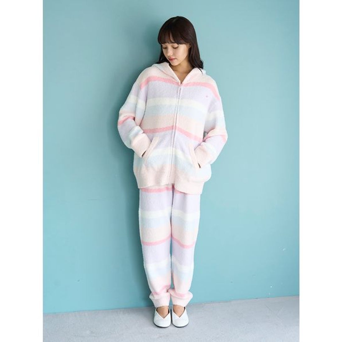 ジェラートピケ gelato pique ベビモコカラフルボーダーロングパンツ