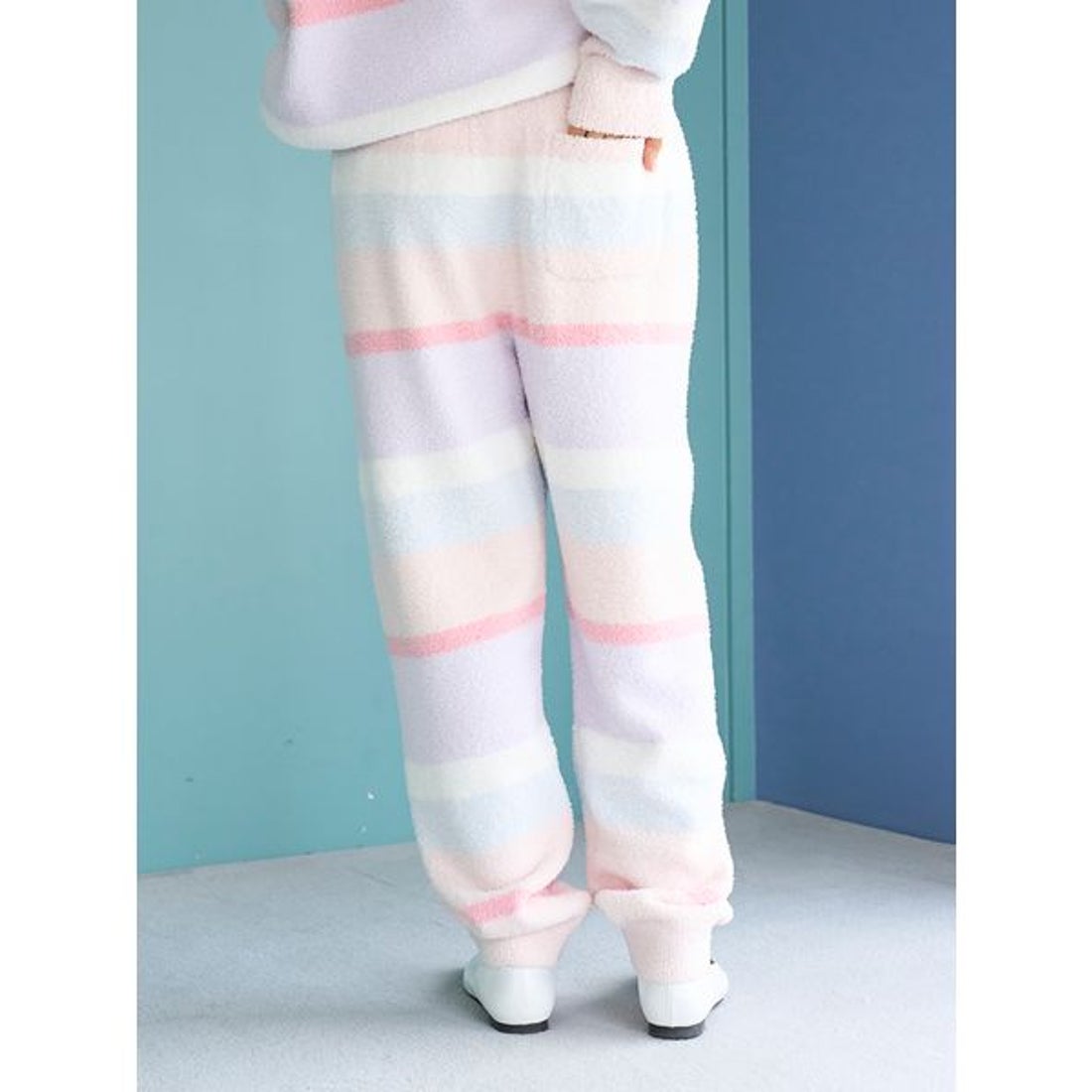 ジェラートピケ gelato pique ベビモコカラフルボーダーロングパンツ