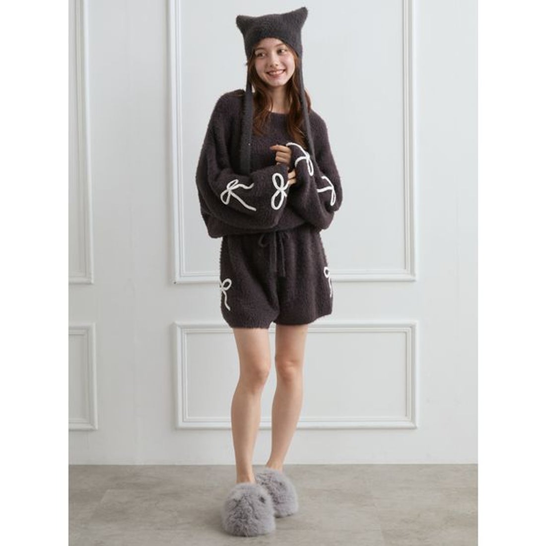 ジェラートピケ gelato pique 【HALLOWEEN】リボンフェザーロンパース