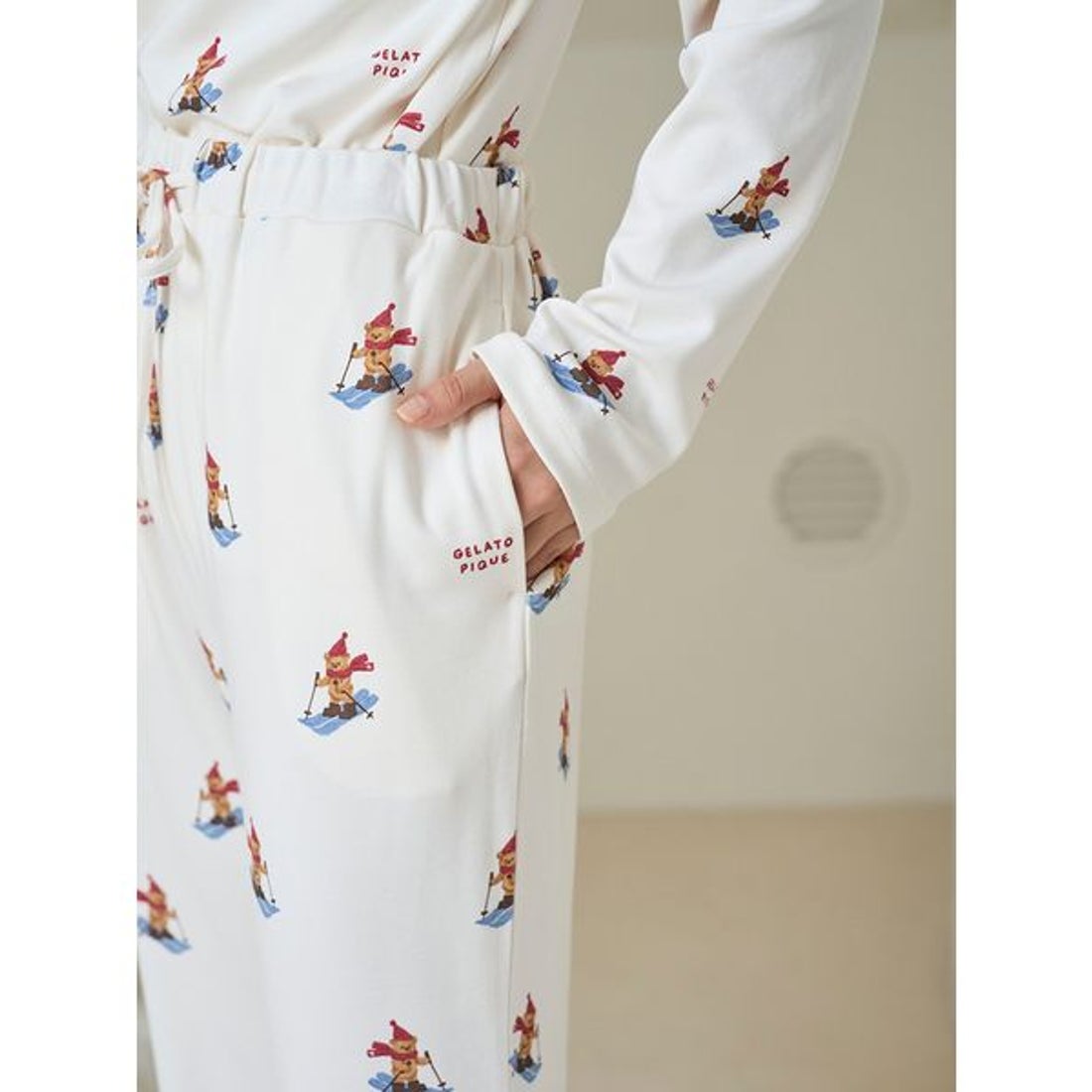 ジェラートピケ gelato pique 【HOLIDAY】スキーベア柄ロングパンツ