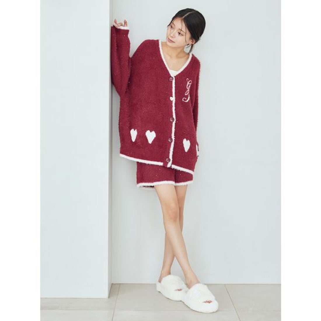 ジェラートピケ gelato pique ラメフェザーカーディガン （PNK