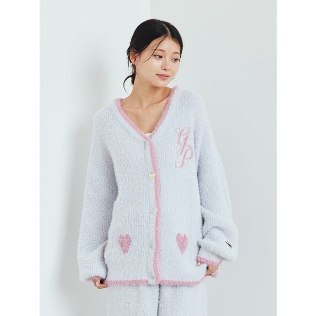 ジェラートピケ gelato pique ラメフェザーカーディガン （PNK