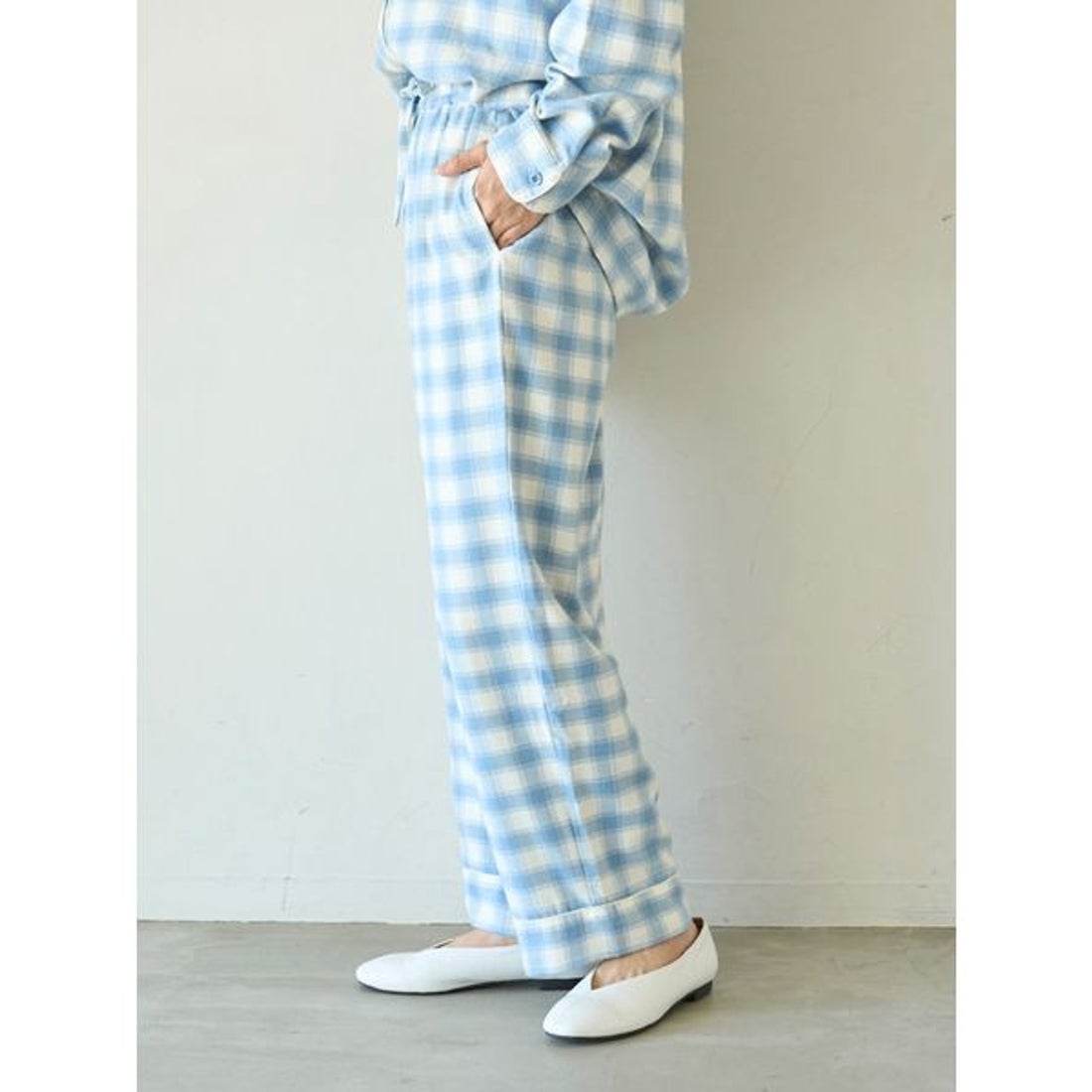ジェラートピケ gelato pique プレッピーネルチェックロングパンツ
