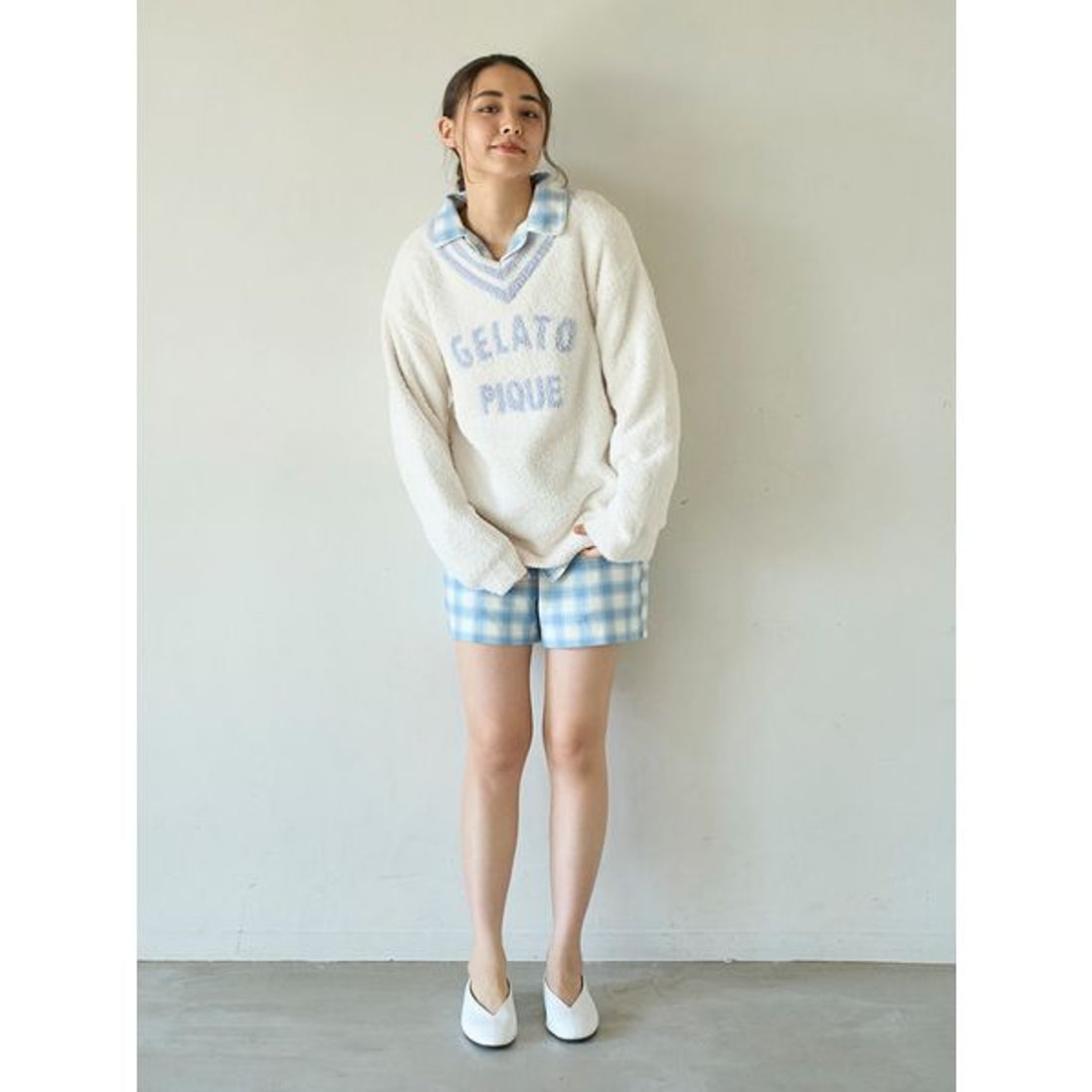 ジェラートピケ gelato pique プレッピーネルチェックショートパンツ