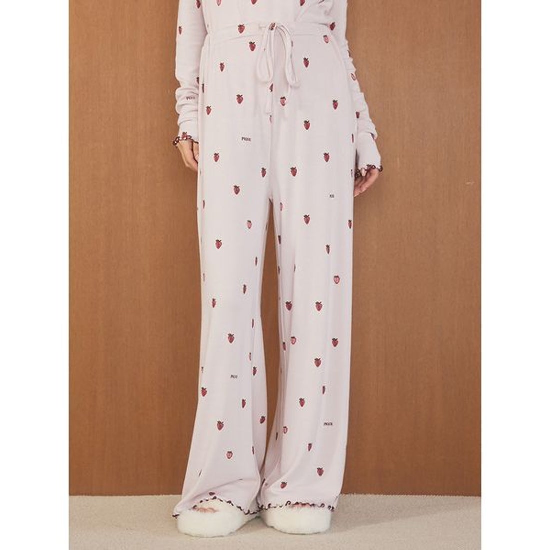 ジェラートピケ gelato pique ストロベリー柄ロングパンツ （PNK