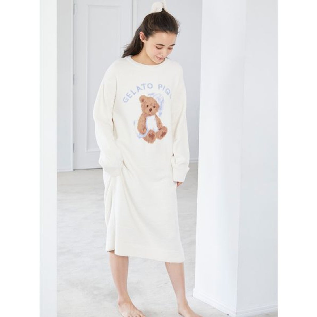 ジェラートピケ gelato pique GOOD NIGHT BEAR ジャガードワンピース