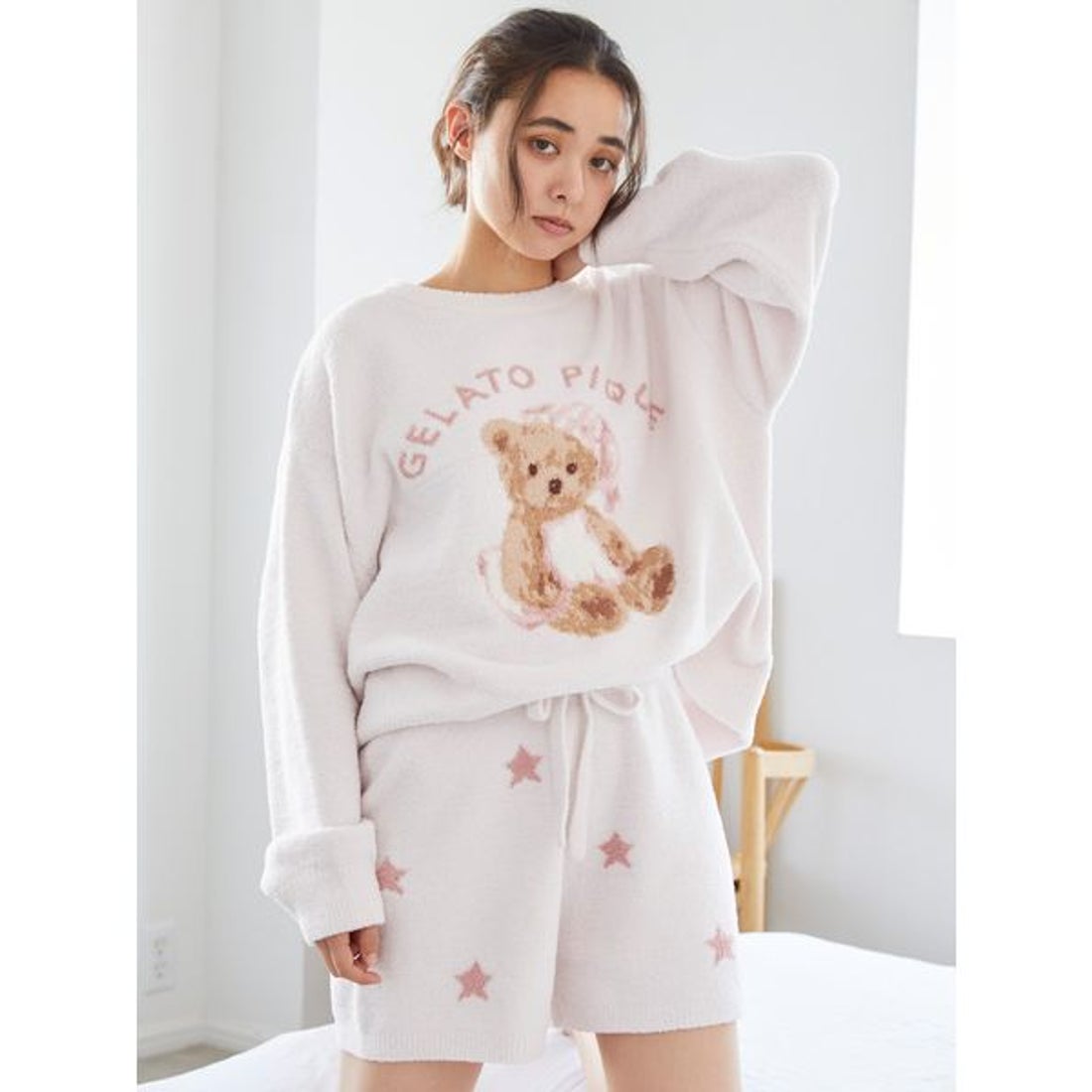 ジェラートピケ gelato pique GOOD NIGHT BEAR ジャガードプルオーバー