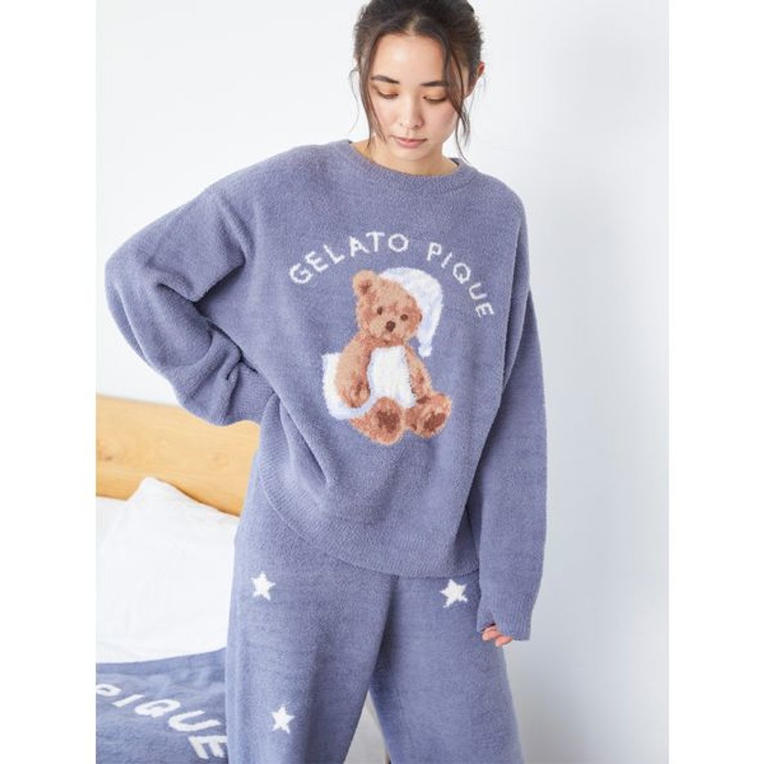 ジェラートピケ gelato pique GOOD NIGHT BEAR ジャガードプルオーバー