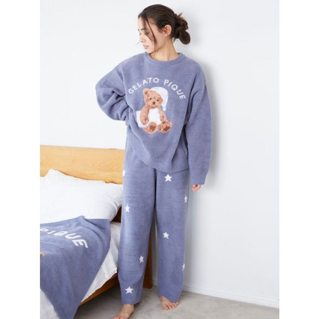 ジェラートピケ gelato pique GOOD NIGHT BEAR ジャガードプルオーバー