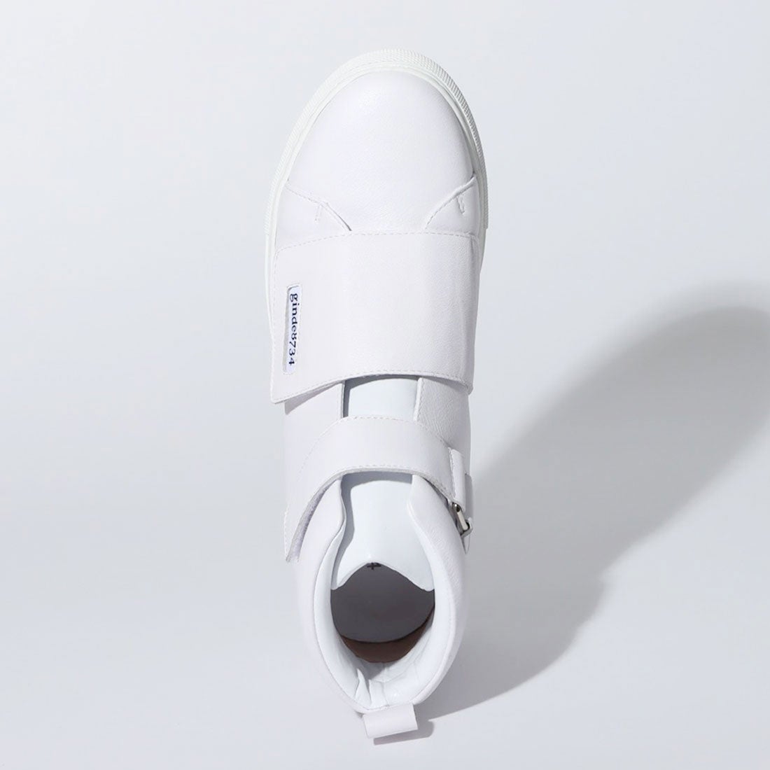 ジンデ ginde8734 ベルクロハイカットスニーカー （ホワイト） -靴