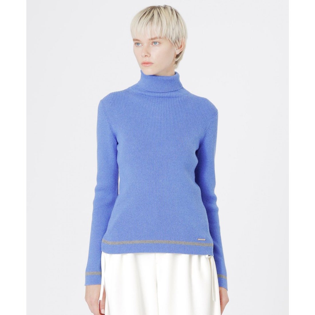 ラブレス LOVELESS コットンカシミヤタートルネック （サックスブルー4