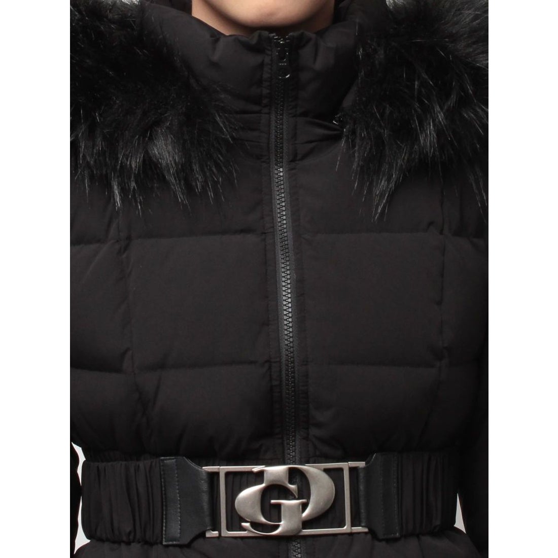 ジェイダ GYDA GDベルト付きショートダウンコート （ブラック） -靴