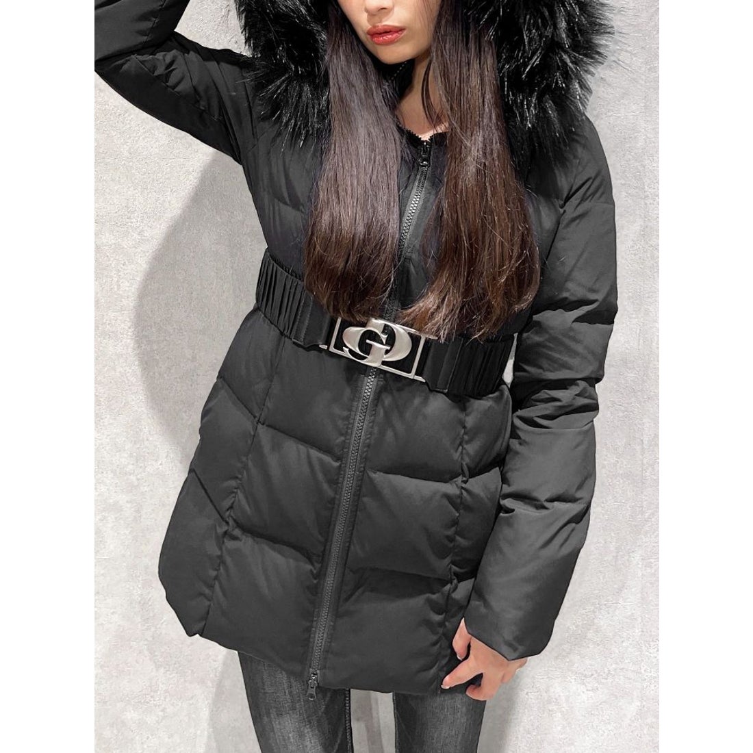 ジェイダ GYDA 【TINY】GDベルト付きロングダウンコート （ブラック