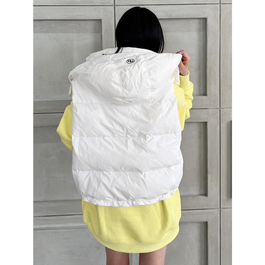 ジェイダ GYDA 2WAYロゴ ZIPダウンコート （オフホワイト） -靴