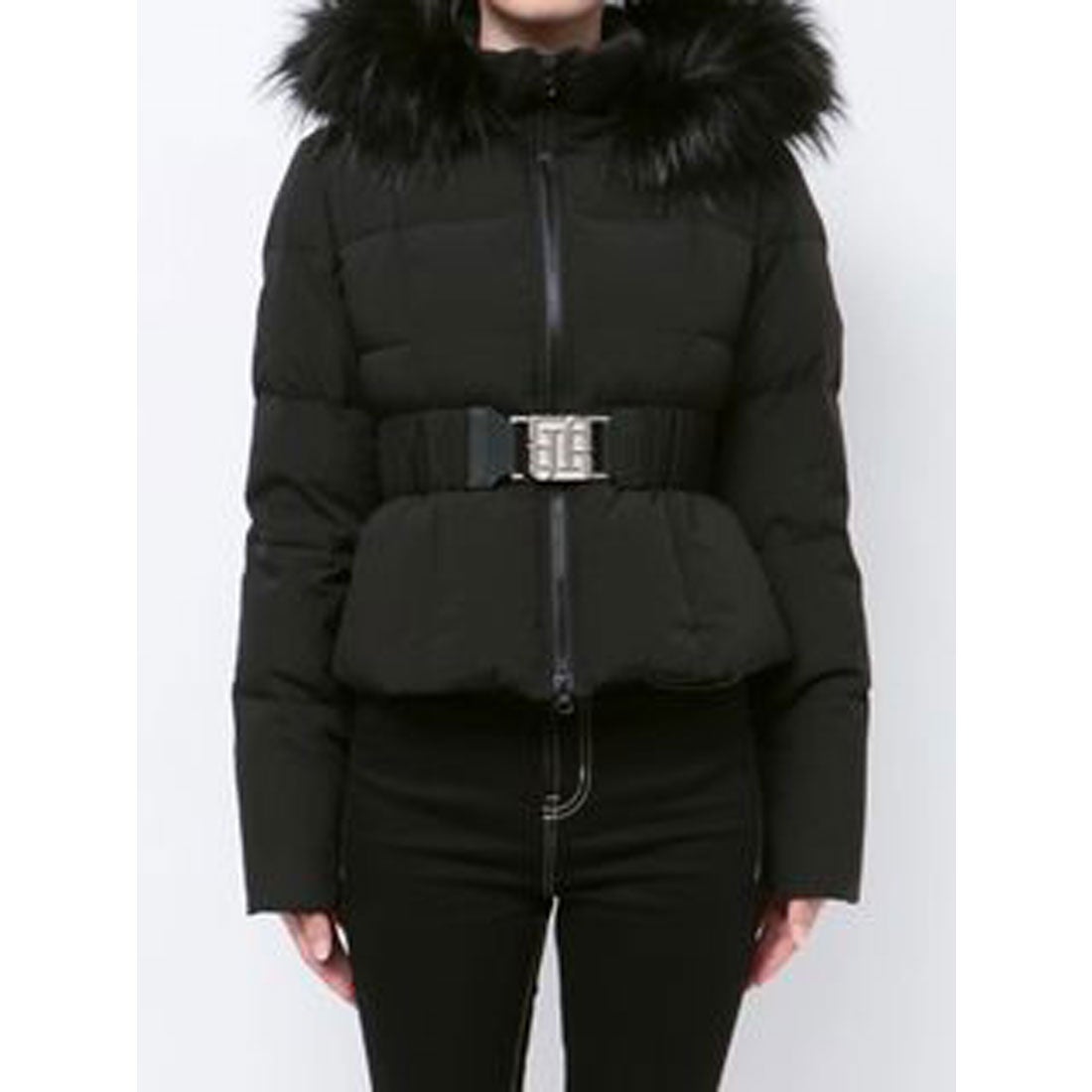 ジェイダ GYDA GYGYベルト付きショートダウンコート （BLK） -靴