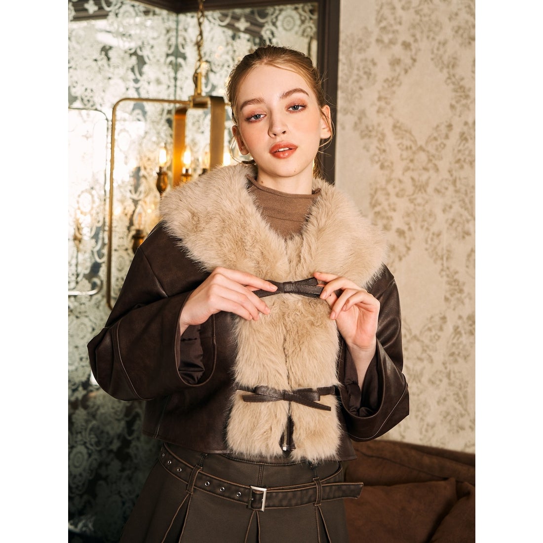 ダーリッチ Darich リボンベルトヴィンテージレザージャケット