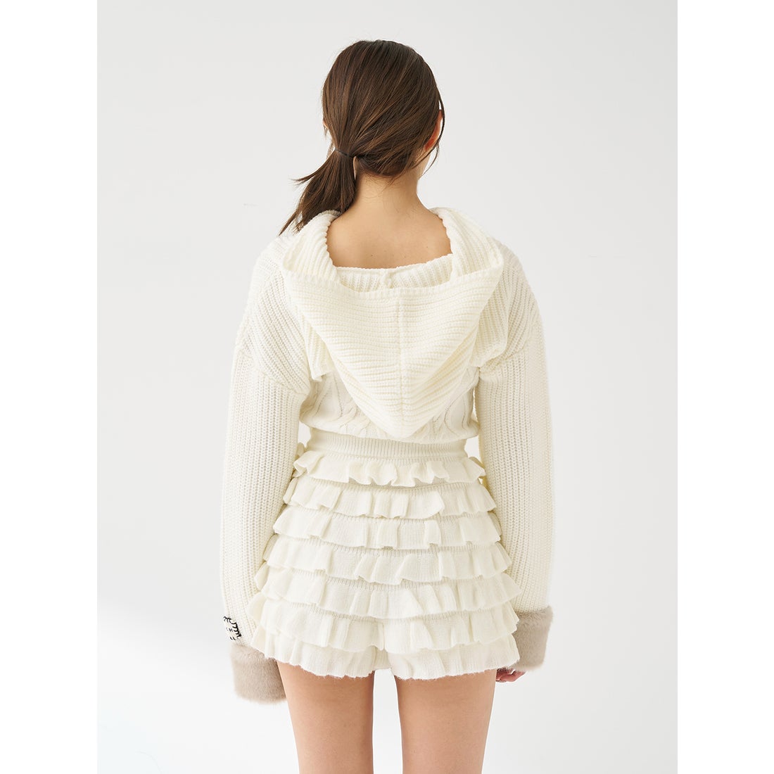 ダーリッチ Darich フリルニットコンビネゾン （グレー） -靴