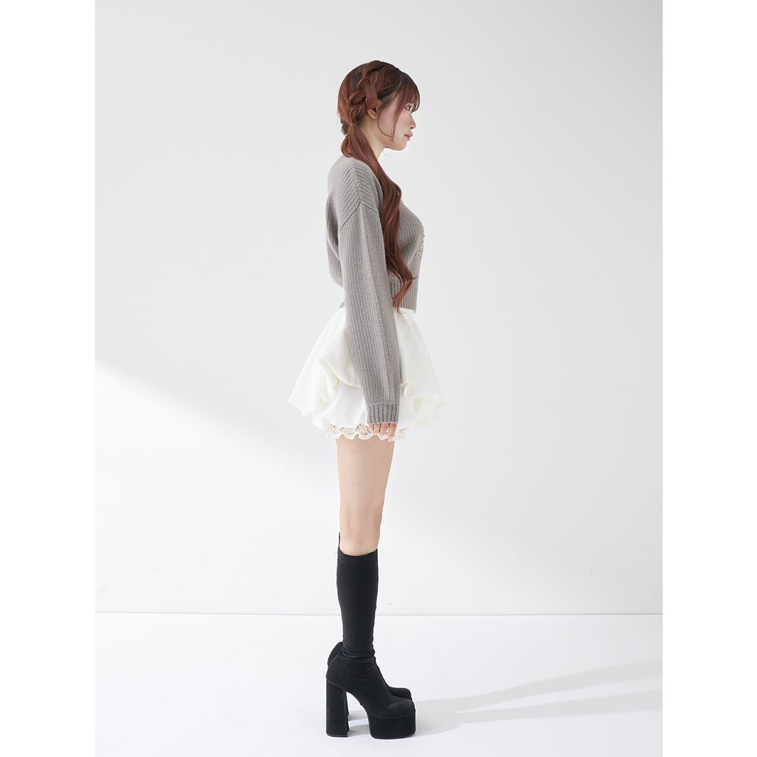 ダーリッチ Darich DRビジューボリュームリブニットトップス