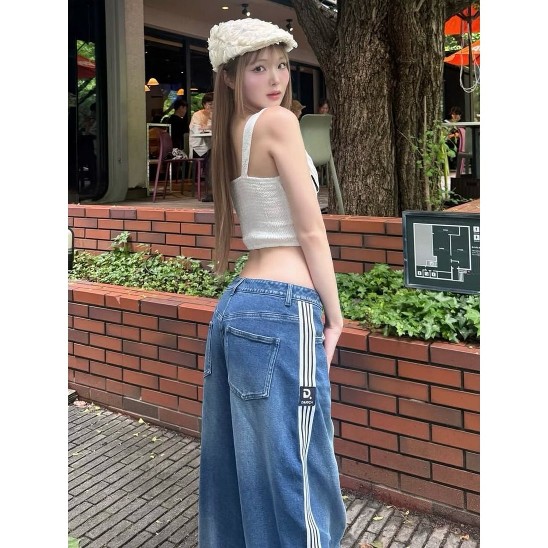 ダーリッチ Darich リメイクライクワイドデニムパンツ （ブルー