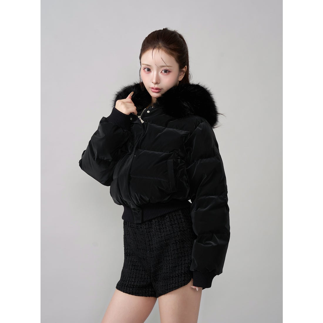 ダーリッチ Darich レディショートダウンジャケット （ブラック