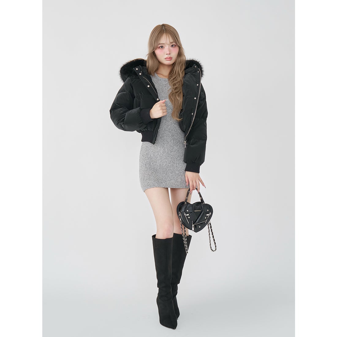 ダーリッチ Darich レディショートダウンジャケット （ブラック