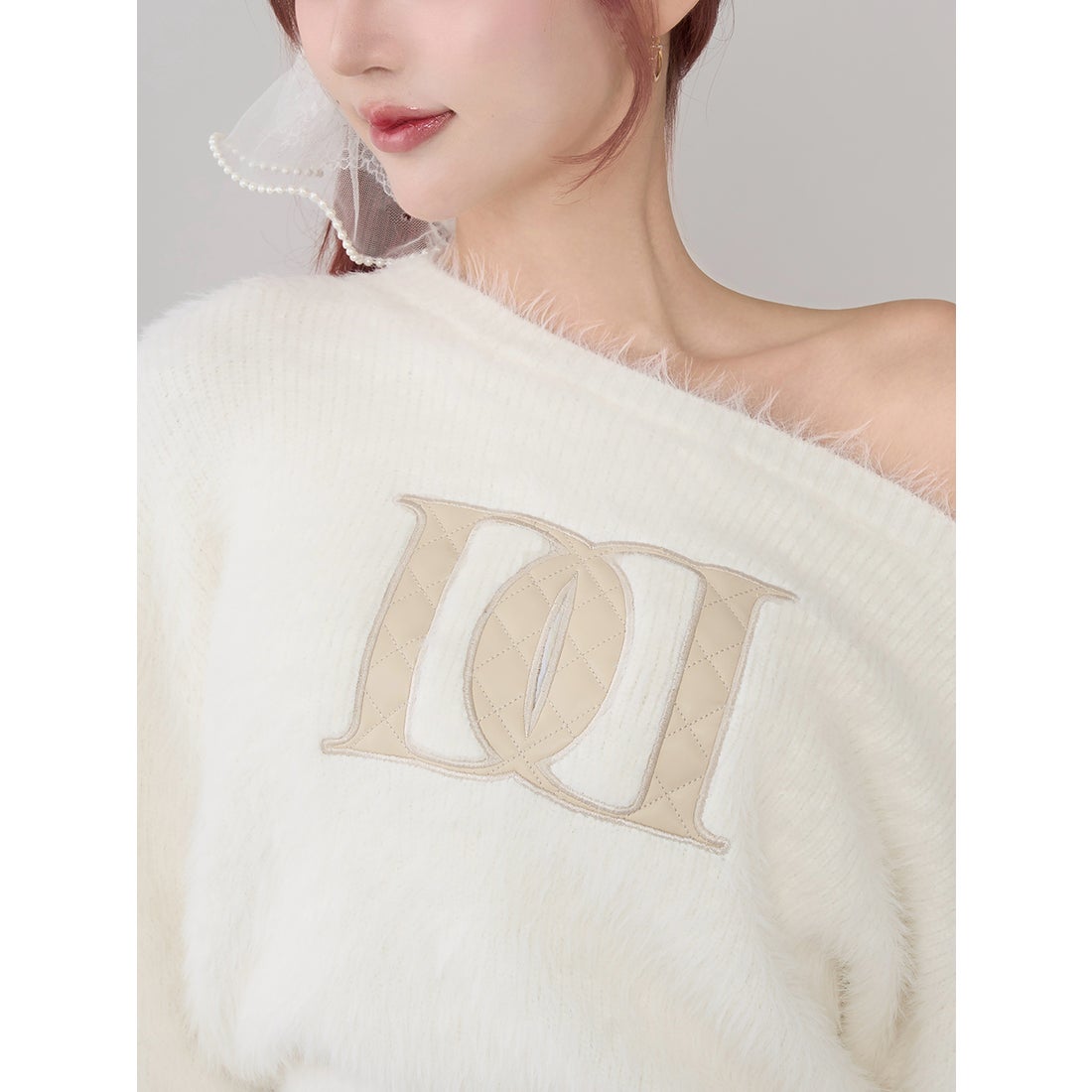 ダーリッチ Darich DDロゴワンショルニットトップス （ブラック