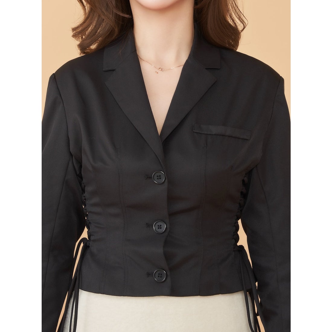 ダーリッチ Darich サイドレースアップショートジャケット （グレー