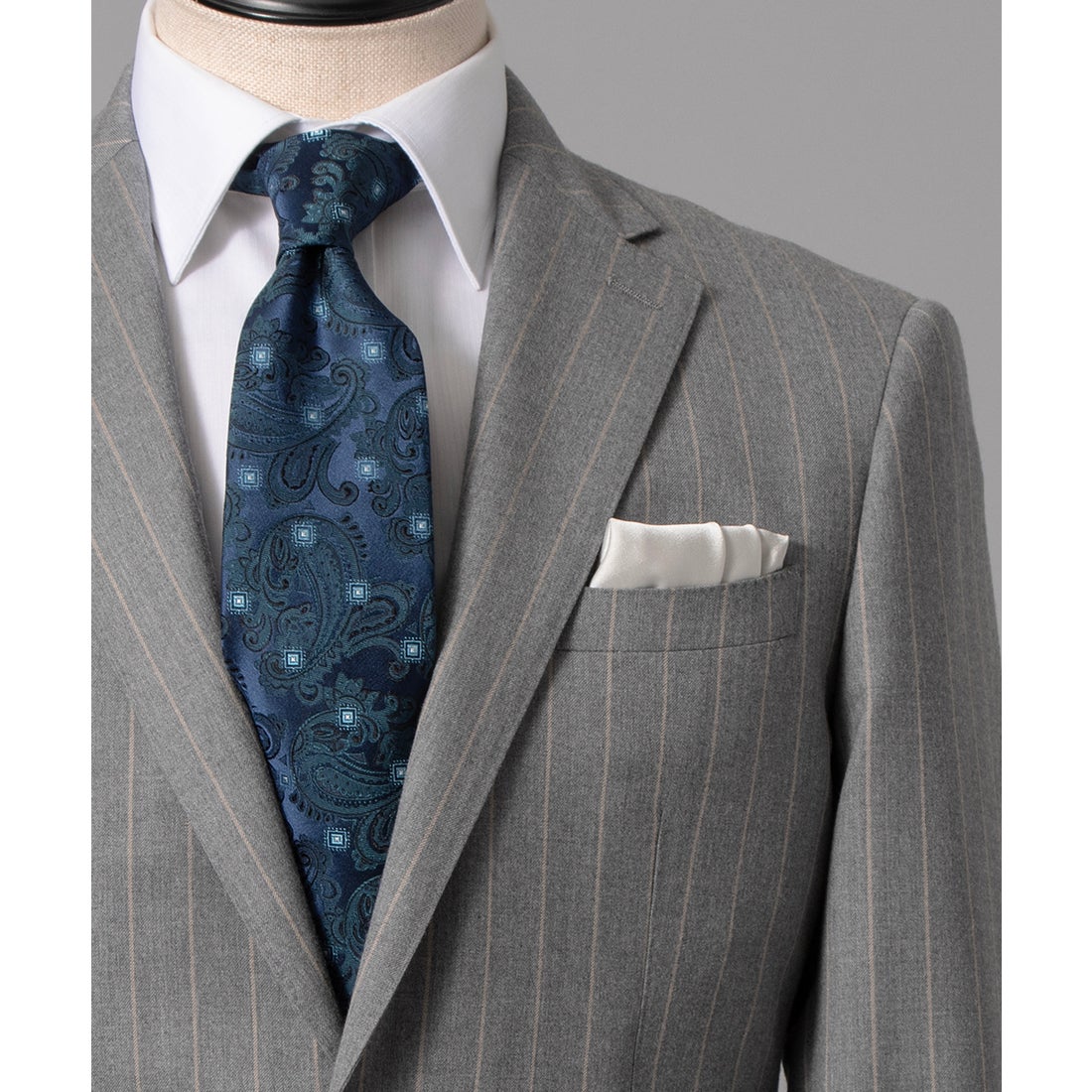 Zeal クオーターミルドストライプスーツ （ライトグレー） -D'URBAN