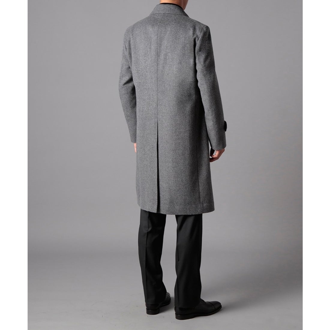 ウールアンゴラステンカラーコート(ロングレングス) （グレー） -D