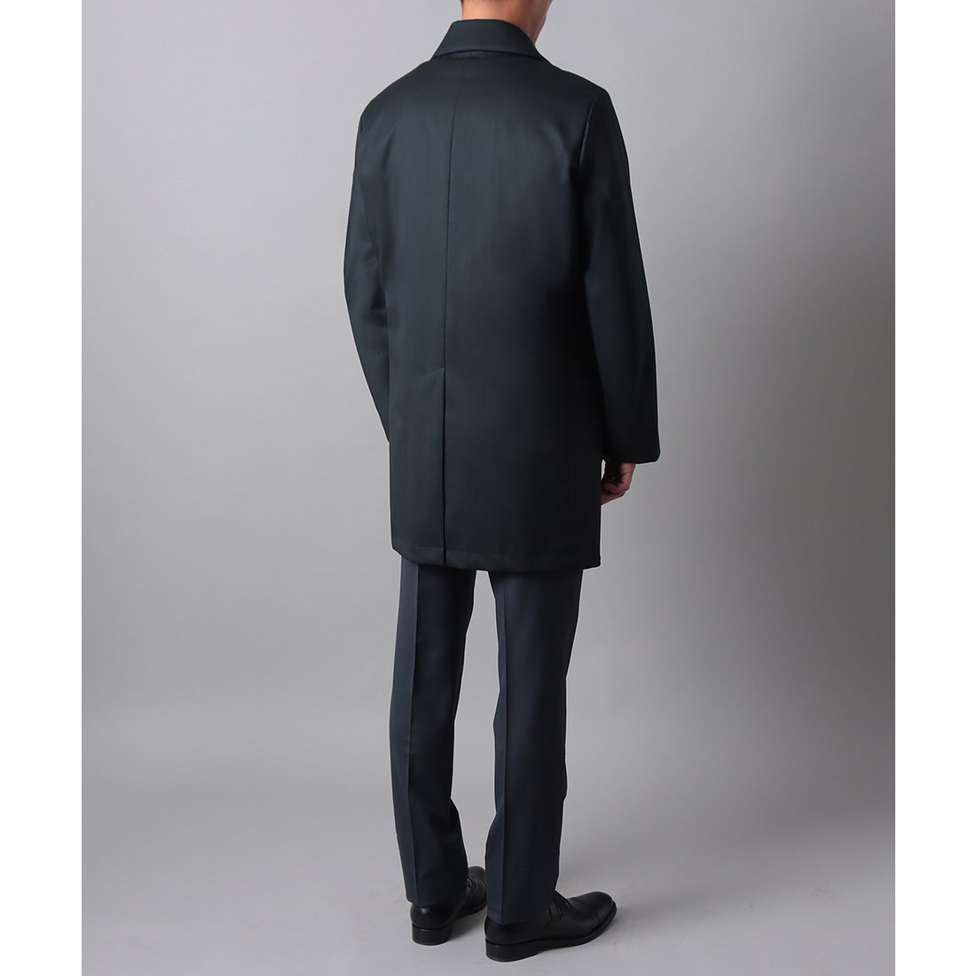 ツイルサキソニーステンカラーコート （ネイビー） -D'URBAN