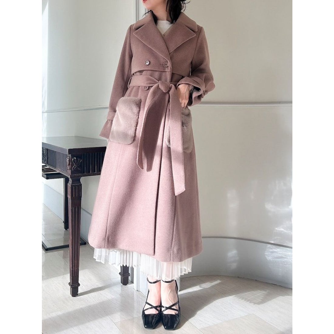 ダズリン dazzlin ポケファートレンチコート （モカ） -ファッション