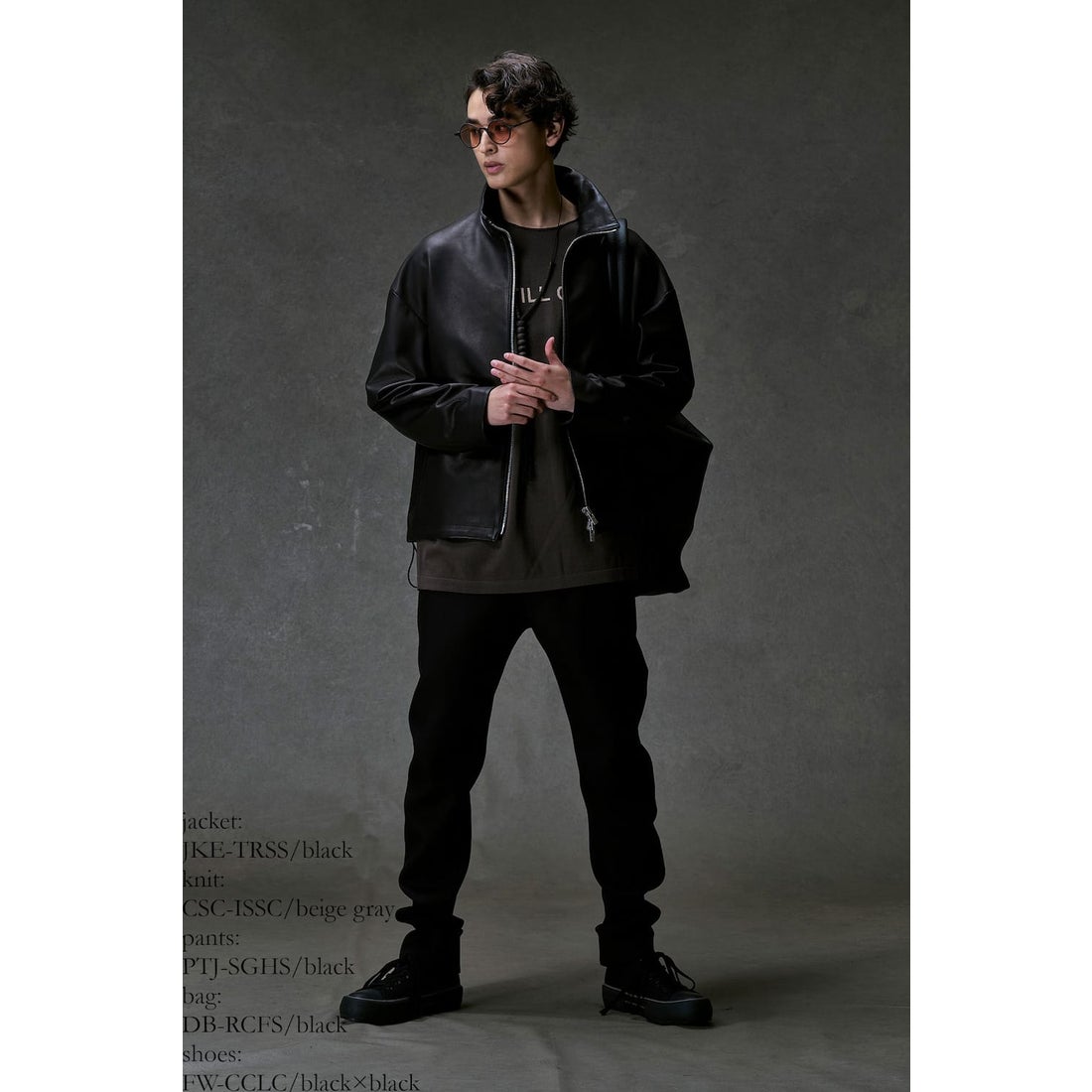 デヴォア DEVOA High Neck Leather Jacket Soft Sheep （BLACK