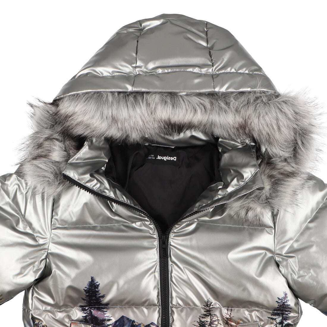 デシグアル Desigual メタリック ショート パデッドジャケット