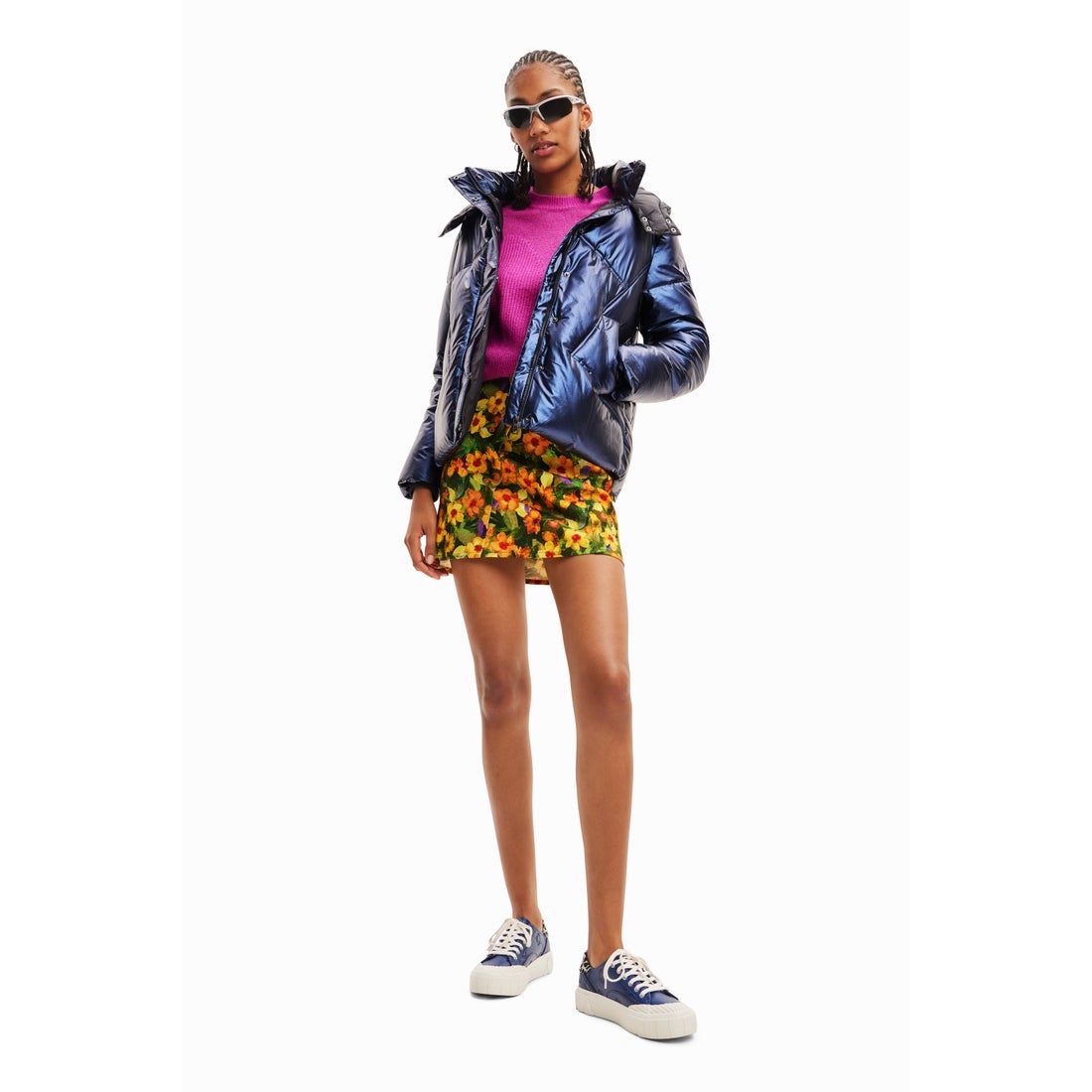 デシグアル Desigual メタリック パデッドジャケット （ブルー） -waja