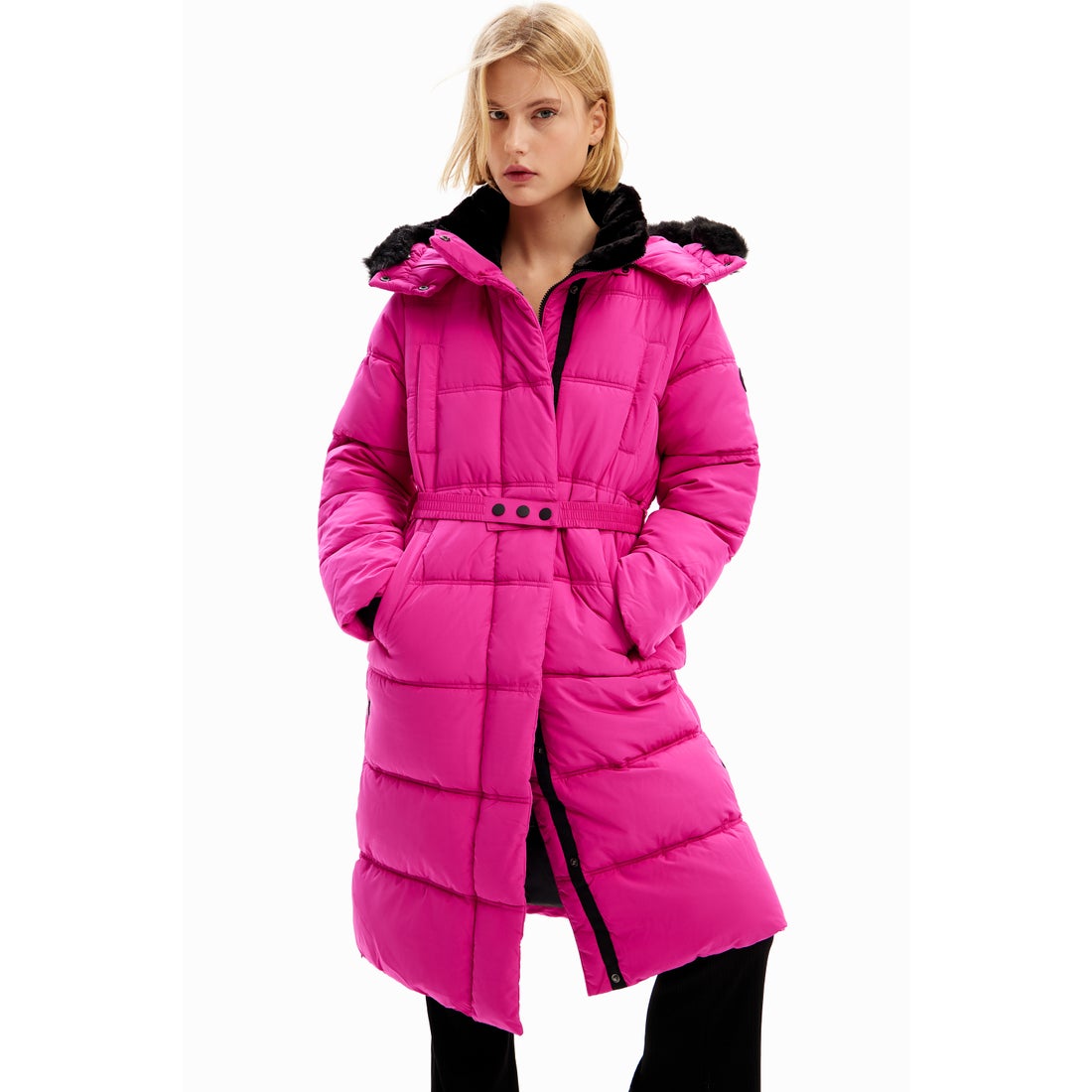 デシグアル Desigual ベルト パデッドコート （ピンク） -アウトレット