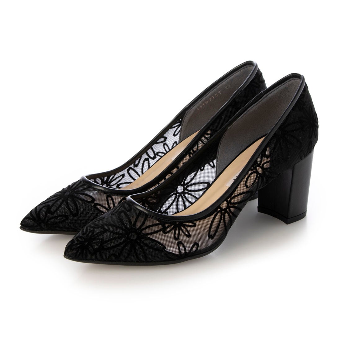 ダイアナ DIANA デザインパンプス （黒メッシュ） -靴＆ファッション