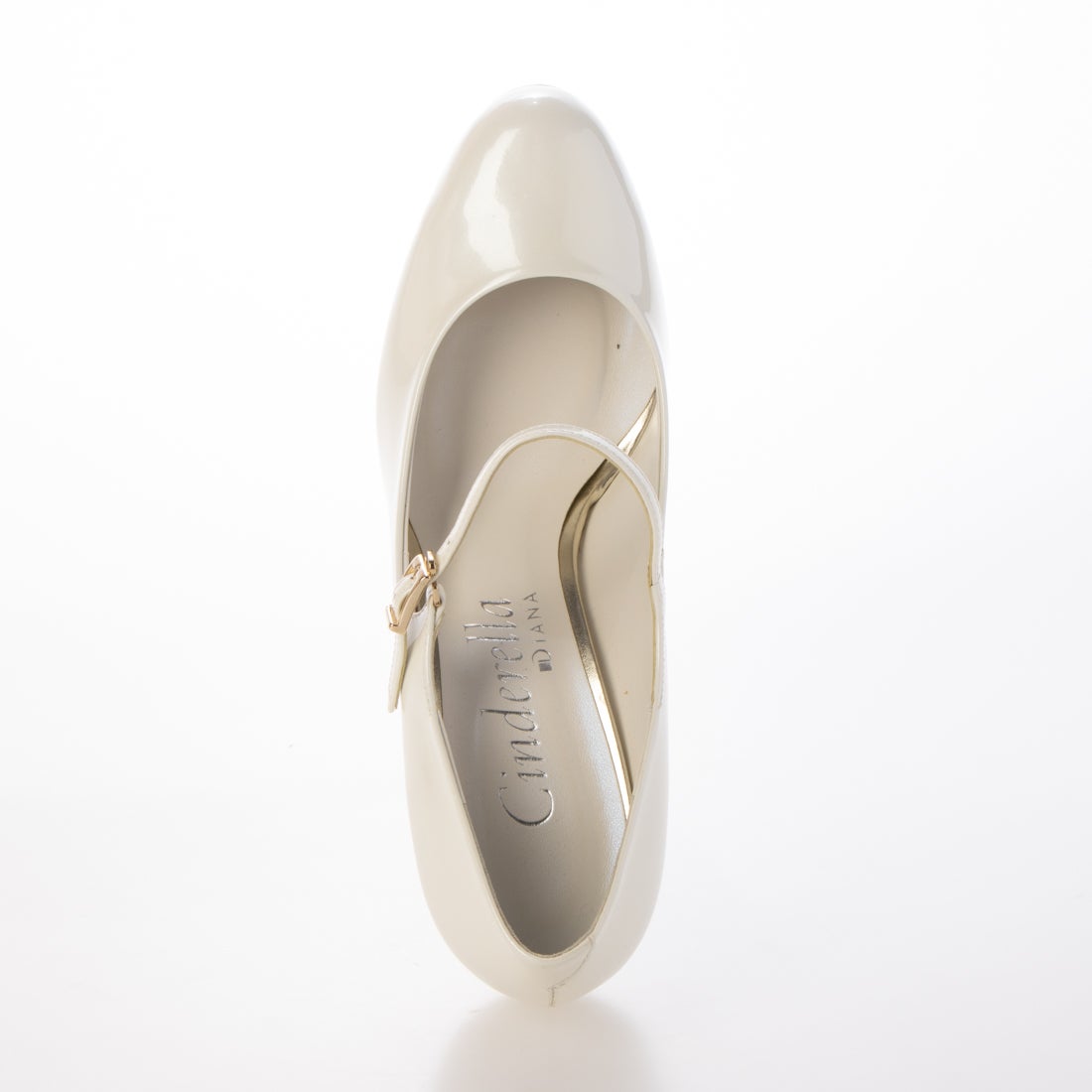 ダイアナ DIANA ストラップ付きパンプス （白エナメル） -アウトレット