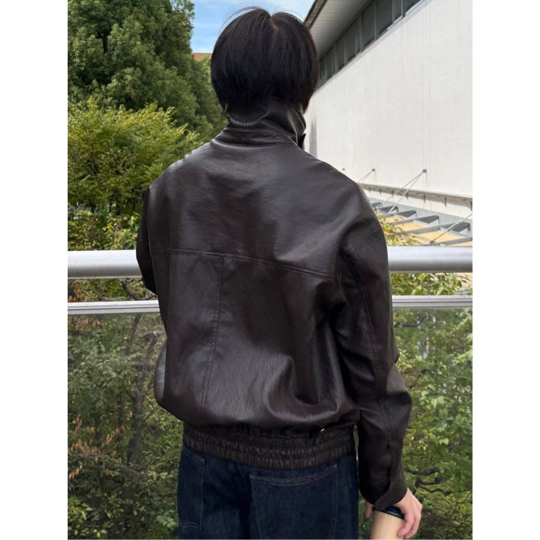 DRAW Oversized Faux Leather Blouson / ビッグシルエット フェイク