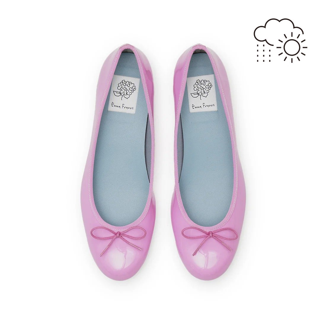 レイン対応】フラットバレエシューズ （パープル エナメル） -Emma