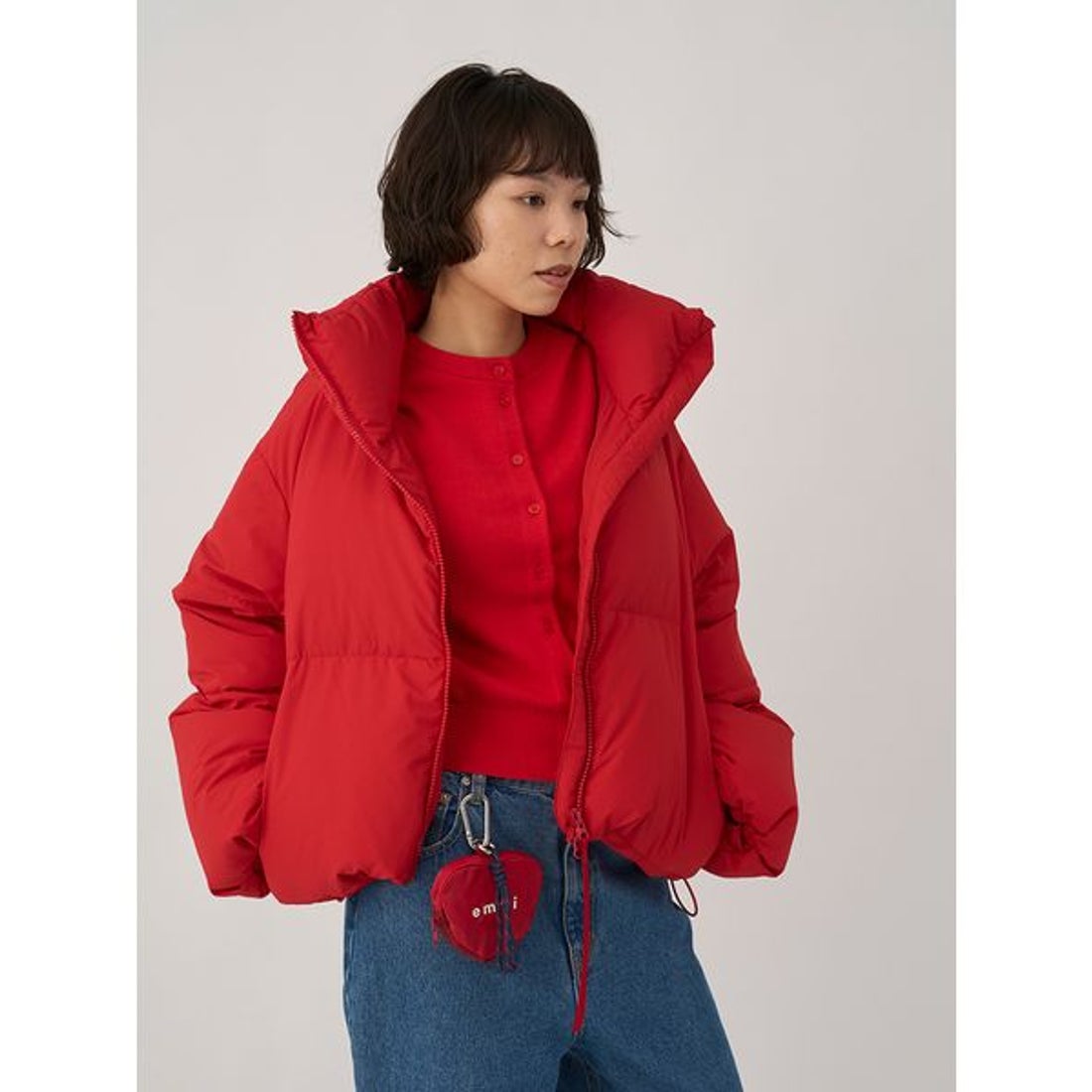 エミ emmi クロップドフォルムダウンコート （BLK） - ファッション