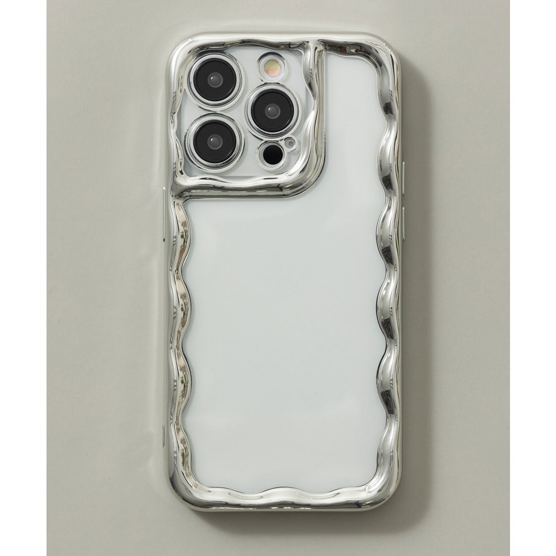 エモニーク emonique メタリック ウェーブフレーム クリア iPhone