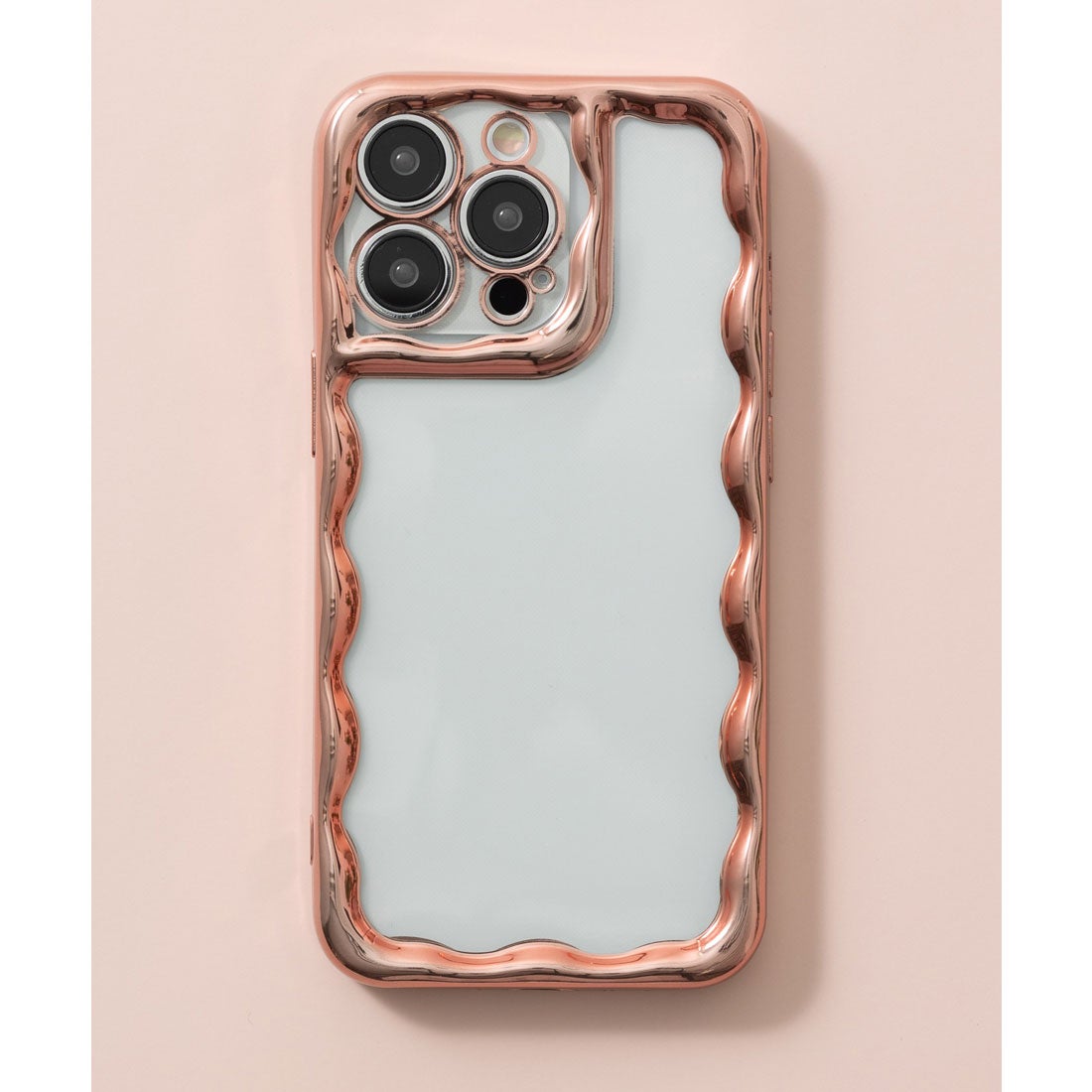 エモニーク emonique メタリック ウェーブフレーム クリア iPhone