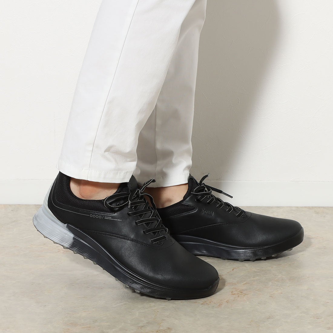 エコー ECCO ゴアテックス M ゴルフ Sスリー （BLACK/CONCRETE/BLACK