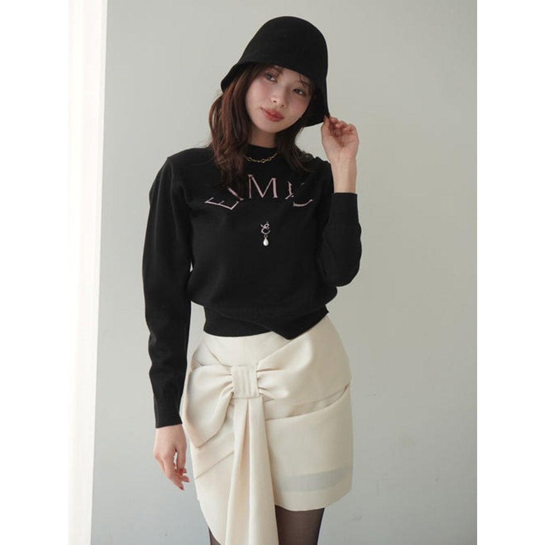 エイミーイストワール EIMY ISTOIRE EIMYニットプルオーバー （BLACK