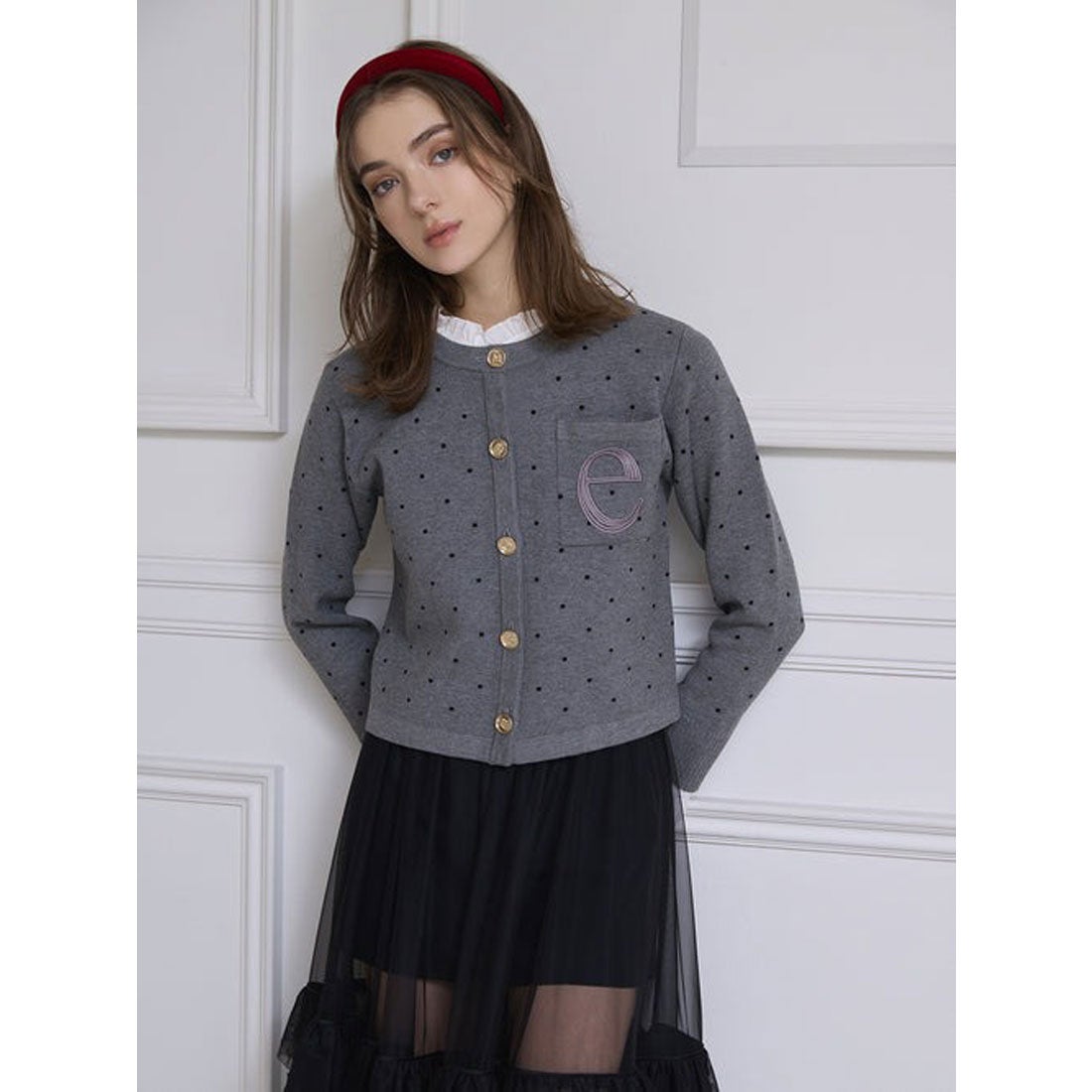 エイミーイストワール EIMY ISTOIRE Attached collar ニット