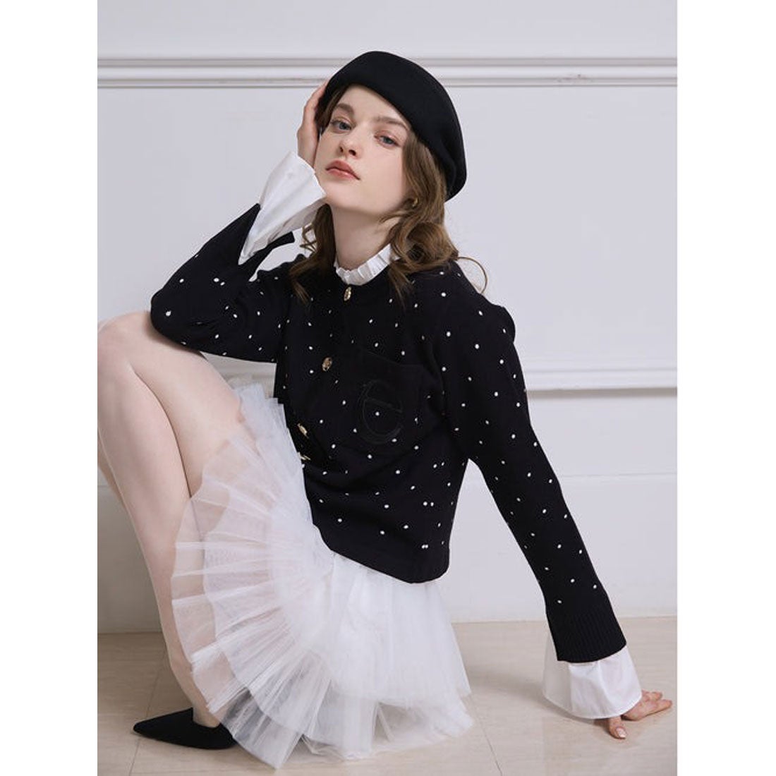 エイミーイストワール EIMY ISTOIRE Attached collar ニット