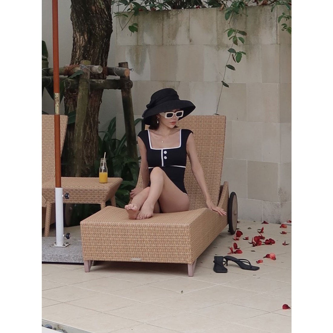 エイミーイストワール EIMY ISTOIRE ツートーンレトロワンピース【返品